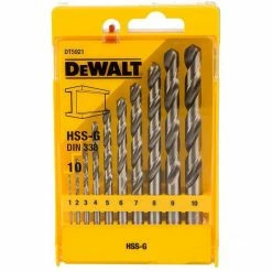 DeWalt Bohrer DT5921, 10-teiliges Set, HSS-G DIN 338, Metallbohrer