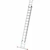 Hailo Schiebeleiter ProfiStep Duo, 2 X 15 Sprossen, Aluleiter, 2-teilig, Arbeitshöhe: 8,39 M