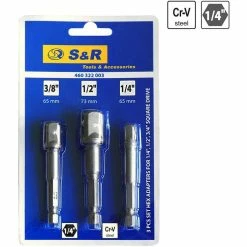 S&R Stecknuss-Adapter 460322003, Set, Sechskant Zu Vierkant, 3-teilig -Infactory shop 123a153497cfc94bb5186cc49825070fc49d0dc7 stecknuss adapter sundr 460322003 set