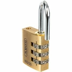 Abus Vorhängeschloss 165/30, 31mm, 3-fach Zahlenschloss, Wetterfest, Level 3, Messing -Infactory shop 182d95bd0563b3eaa9709cc1c7411f6f659cb958 vorhaengeschloss abus 16530 31mm