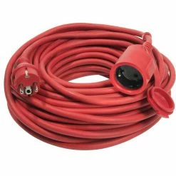 AS SCHWABE As-Schwabe Verlängerungskabel 60215, 15m, Schutzkontakt, IP44, Außen, Rot
