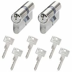Abus Schließzylinder Vitess 1000, Set 2 X 30/35 Mm, Gleichschließend Doppelzylinder Codekarte, BS
