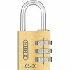 Abus Vorhängeschloss 165/30, 31mm, 3-fach Zahlenschloss, Wetterfest, Level 3, Messing