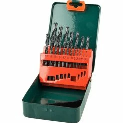 Metabo Bohrer HSS-R-Bohrerkassette, 627151000, 19-teiliges Set, HSS-R DIN 338 Metallbohrer