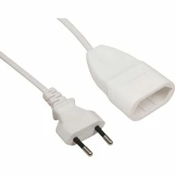 Böttcher-AG Strom-Verlängerungskabel, 2m, Eurostecker, Weiß