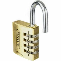 Abus Vorhängeschloss 165/40, 40mm, 4-fach Zahlenschloss, Wetterfest, Level 4, Messing -Infactory shop 63ab9bb21a4fed2b82d02c465fc6e66419e9fdba vorhaengeschloss abus 16540 40mm