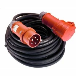 AS SCHWABE As-Schwabe Verlängerungskabel 61015, 25m, CEE 400 V, 16 A, Gummi, IP44, Außen, Schwarz