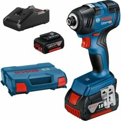 Bosch Akku-Schlagschrauber GDR 18V-200, 200Nm, 18V / 4,0Ah, Mit 2 Akkus, Ladegerät Und Koffer + GRATIS Prämie