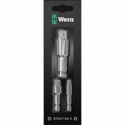 Wera Stecknuss-Adapter 05073200001, Set, Sechskant Zu Vierkant, 3-teilig