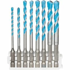 Bosch Bohrer HEX-9 MultiConstruction Pick & Click, 8-teiliges Set, 3-8mm, Beton, Fliesen, Stahl, Holz