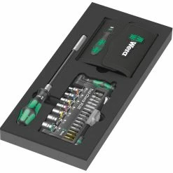 Wera Bitset 9750 Kraftform Kompakt Tool-Check PLUS, 57-teilig, Schlitz, Kreuz, Torx, Steckschlüssel