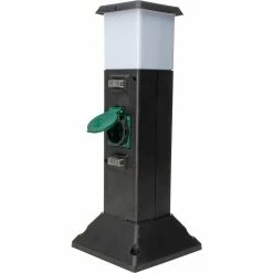 Gartensteckdose Kopp 2-fach, Mit Licht, E14-Sockel