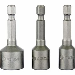 Bosch Steckschlüssel 2608551078, 3-teilig, 8 - 13mm Schlüsselweite - 50mm Länge, 1/4 Zoll