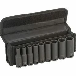 Bosch Steckschlüssel 2608551099, 9-teilig, 7 - 19mm Schlüsselweite - 63mm Länge, 3/8 Zoll
