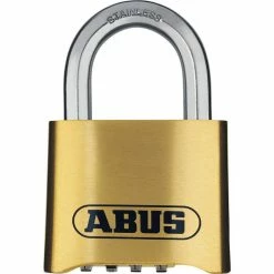 Abus Vorhängeschloss Marine 180IB/50, 52mm, 4-fach Zahlenschloss, Seetauglich, Level 5 Messing