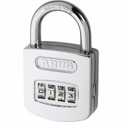 Abus Vorhängeschloss 160/50HB50, 51mm, 4-fach Zahlenschloss, Wetterfest, Level 6, Silber