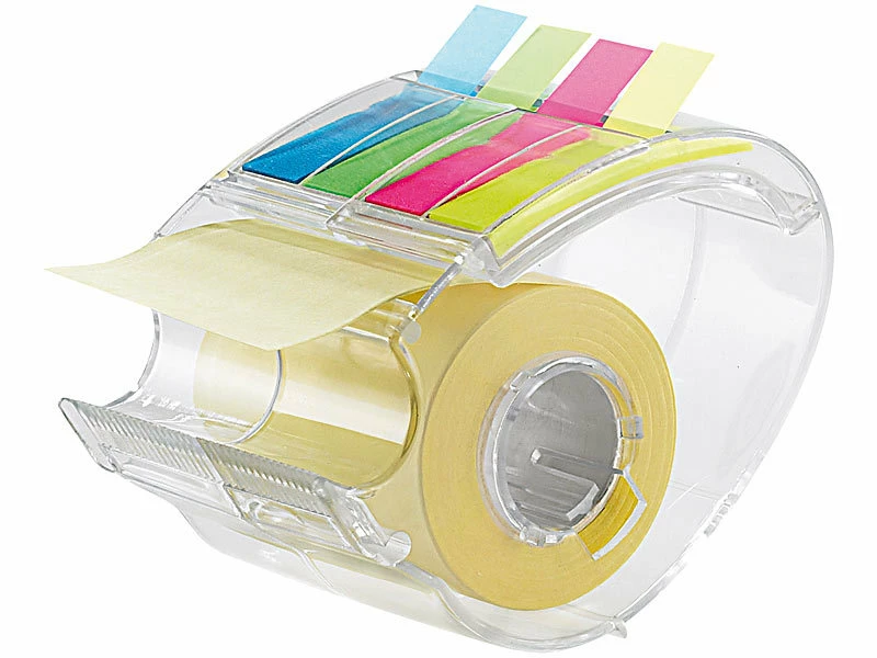 PEARL Klebezettelroller:4er-Set Haftnotizen-Spender Je Mit 10 M Rolle & 80 Index-Haftstreifen 4 PEARL Klebezettelroller:4er-Set Haftnotizen-Spender Je Mit 10 M Rolle & 80 Index-Haftstreifen – Bild 4