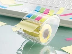 Alternative view of PEARL Klebezettelroller:4er-Set Haftnotizen-Spender Je Mit 10 M Rolle & 80 Index-Haftstreifen