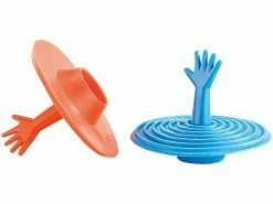 Infactory Wasserstöpsel:2er-Set Lustige Abfluss-Stöpsel Für Becken, Wanne & Co, Aus Silikon