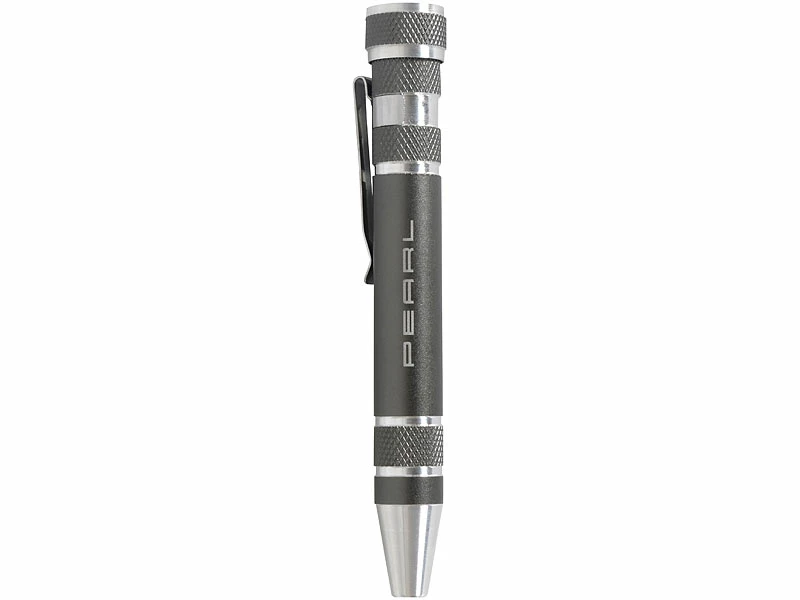 PEARL Schraubenzieher:8in1-Schraubendreher Im Kugelschreiber-Design, 4x Kreuz Und 4x Schlitz 6 PEARL Schraubenzieher:8in1-Schraubendreher Im Kugelschreiber-Design, 4x Kreuz Und 4x Schlitz – Bild 6