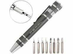 PEARL Schraubenzieher:8in1-Schraubendreher Im Kugelschreiber-Design, 4x Kreuz Und 4x Schlitz