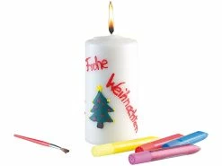 Your Design Kerzen Bemalen:Kerze Zum Selbstbemalen Mit 3 Farben, Glitzer Und Pinsel