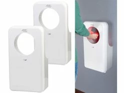 Sichler Haushaltsgeräte Sichler Wandhandtrockner:2er-Set Vollautomatischer Profi-Händetrockner Mit LED-Beleuchtung