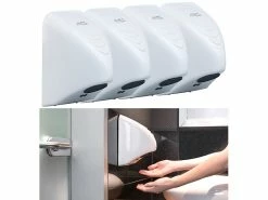 Sichler Haushaltsgeräte Sichler Warmlufthändetrockner:4er-Set Automatische Elektrischer Händetrockner Zur Wandmontage