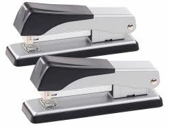 General Office Papier-Hefter:2er-Set Büroheftgeräte Aus Metall Und Kunststoff, Für 20 Blatt