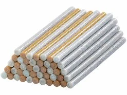 AGT Heisskleber:50 Klebesticks Für Heißklebepistolen, 11 X 200 Mm, Golden & Silbern