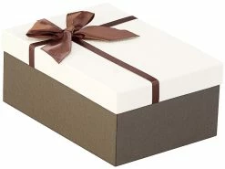 Your Design Schachtel:3er-Set Edle Geschenk-Boxen Mit Brauner Schleife, 3 Größen -Infactory shop nx4892 1 1