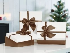 Your Design Geschenkebox:6er-Set Edle Geschenk-Boxen Mit Brauner Schleife, 3 Größen 9 Your Design Geschenkebox:6er-Set Edle Geschenk-Boxen Mit Brauner Schleife, 3 Größen -Infactory shop nx4892 6