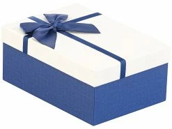 Your Design Geschenkschachtel:3er-Set Edle Geschenk-Boxen Mit Blauer Schleife, 3 Verschiedene Größen -Infactory shop nx4893 0