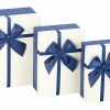 Your Design Geschenkschachtel:3er-Set Edle Geschenk-Boxen Mit Blauer Schleife, 3 Verschiedene Größen