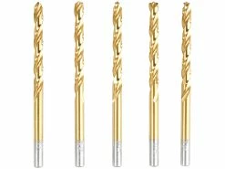 AGT Spiralbohrersatz:HSS-Bohrer-Set Für Metall, Titan-beschichtet, 6 Mm, 5 Stück