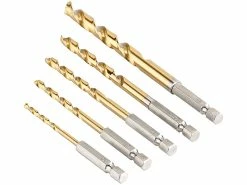 AGT Bohrer Sechskant:HSS-Bohrer-Set F. Akkuschrauber, Titan-beschichtet, 3-8 Mm, 5 Stk.