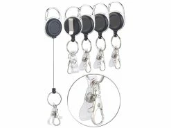General Office Key Rewinder:5er-Set Schlüssel- Und Ausweis-Jojos, Extra Starke Feder & Gürtelclip