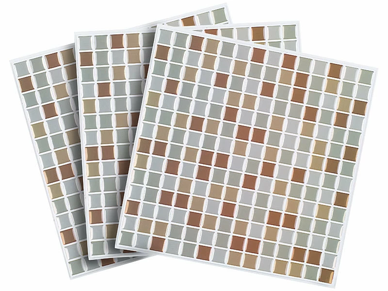 Infactory 3D Fliesenfolie:Selbstklebende 3D-Mosaik-Fliesenaufkleber "Bronze" 26 X 26 Cm, 3er-Set 2 Infactory 3D Fliesenfolie:Selbstklebende 3D-Mosaik-Fliesenaufkleber "Bronze" 26 X 26 Cm, 3er-Set – Bild 2