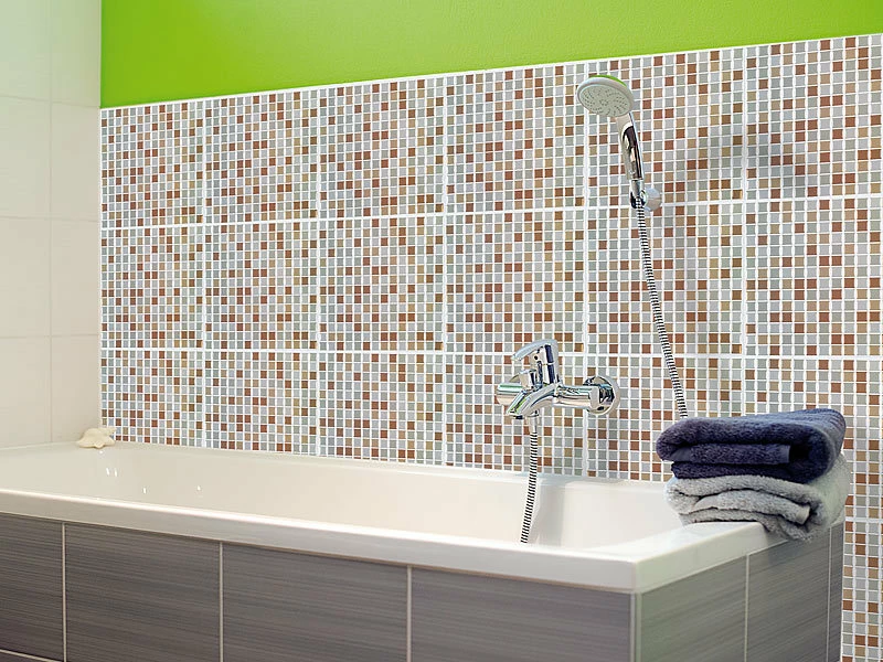 Infactory 3D Fliesenfolie:Selbstklebende 3D-Mosaik-Fliesenaufkleber "Bronze" 26 X 26 Cm, 3er-Set 4 Infactory 3D Fliesenfolie:Selbstklebende 3D-Mosaik-Fliesenaufkleber "Bronze" 26 X 26 Cm, 3er-Set – Bild 4