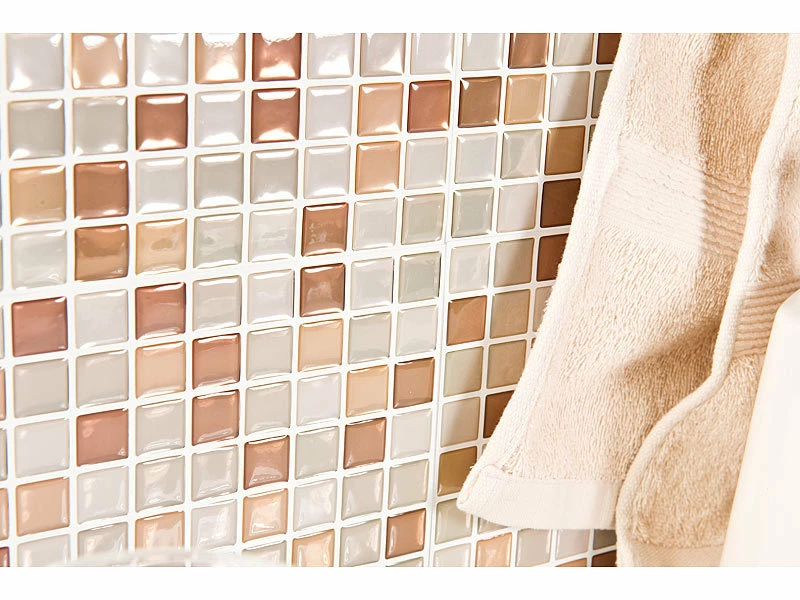 Infactory 3D Fliesenfolie:Selbstklebende 3D-Mosaik-Fliesenaufkleber "Bronze" 26 X 26 Cm, 3er-Set 5 Infactory 3D Fliesenfolie:Selbstklebende 3D-Mosaik-Fliesenaufkleber "Bronze" 26 X 26 Cm, 3er-Set – Bild 5