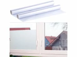 Infactory Sichtschutzfolie Fenster:2er-Set Milchglasfolie, Statisch Haftende Sichtschutz-Folie, 45x200 Cm