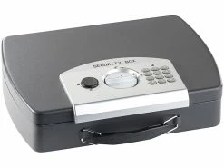 Xcase Geldkassette:Geld- & Dokumentenkassette, Stahl, Elektronik-Schloss, A4, Stahlkabel -Infactory shop nx8613 1