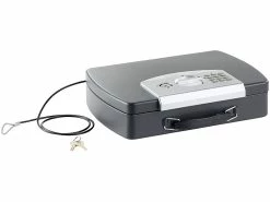 Xcase Geldkassette:Geld- & Dokumentenkassette, Stahl, Elektronik-Schloss, A4, Stahlkabel -Infactory shop nx8613 2