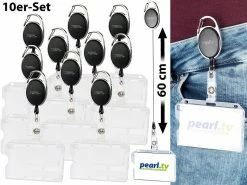 General Office Kartenhülle Hartplastik:Ausweishülle Aus Hartplastik, 60-cm-Jojo-Befestigungs-Clip, 10er-Set