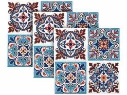 Infactory Klebefliesen Küche:Selbstklebende 3D-Mandala-Fliesenaufkleber, 25,5 X 25,5 Cm, 3er-Set