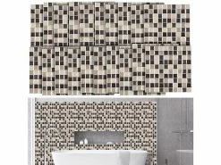 Infactory 3D Fliesenfolien Küche:Selbstklebende 3D-Mosaik-Glitzer-Fliesenaufkleber, 26 X 26cm, 20er-Set