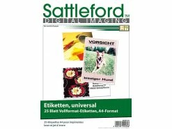 Sattleford Versandetiketten:25 Etiketten A4 210x297 Mm Für Laser/Inkjet