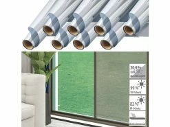 Infactory Sonnenschutz-Folie:8er-Set Isolier-Spiegelfolie, Selbstklebend, Sicht-/UV-Schutz,60x200cm