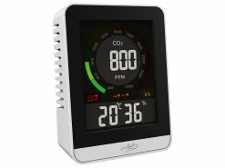 Alternative view of Infactory Co2-Messgerät Raumluft:Digitales CO2-Messgerät Mit Temperatur, Luftfeuchtigkeit, Uhr & Wecker