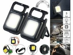 PEARL Werkstattleuchte:2er-Set Multifunktions-Arbeitsleuchte, 5W COB-LED, 500lm, Akku